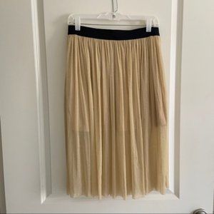 Happening in the Present Gold Shimmery Skirt